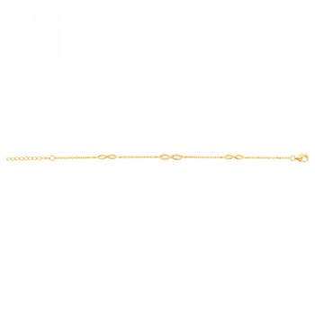 Bracelet souple en Plaqué Or avec oxyde de zirconium blanc