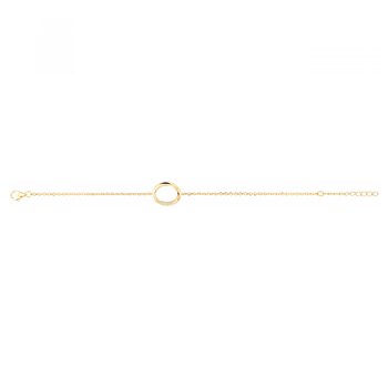Bracelet souple en Plaqué Or avec oxyde de zirconium blanc