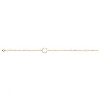 Bracelet souple en Plaqué Or avec oxyde de zirconium blanc