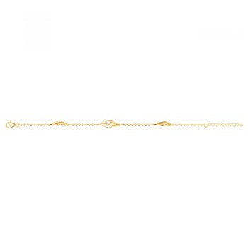 Bracelet souple en Plaqué Or avec oxyde de zirconium blanc
