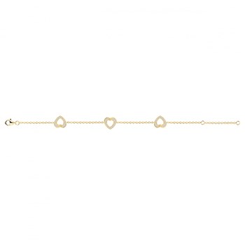 Bracelet souple en Plaqué Or avec oxyde de zirconium blanc