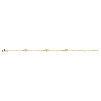 Bracelet souple en Plaqué Or avec oxyde de zirconium blanc