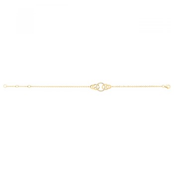 Bracelet souple en Plaqué Or avec oxyde de zirconium blanc