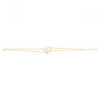 Bracelet souple en Plaqué Or avec oxyde de zirconium blanc