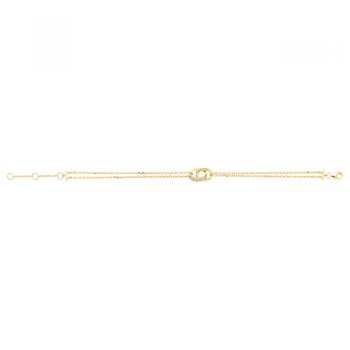 Bracelet souple en Plaqué Or avec oxyde de zirconium blanc