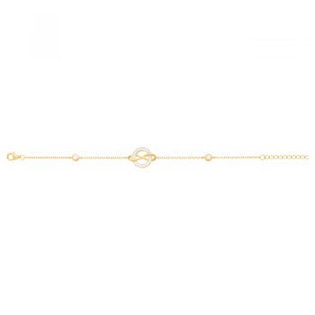 Bracelet souple en Plaqué Or avec oxyde de zirconium blanc