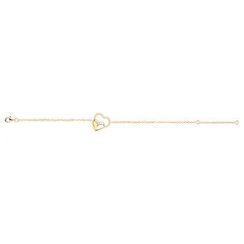 Bracelet souple en Plaqué Or avec oxyde de zirconium blanc