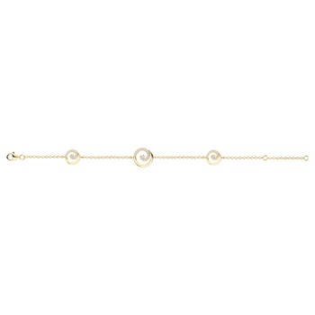 Bracelet souple en Plaqué Or avec oxyde de zirconium blanc