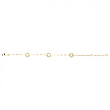 Bracelet souple en Plaqué Or avec oxyde de zirconium blanc