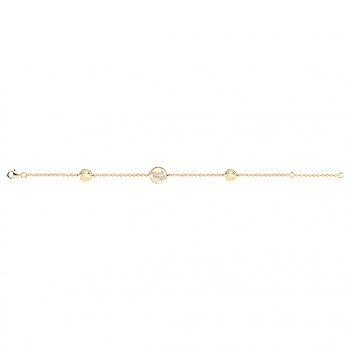 Bracelet souple en Plaqué Or avec oxyde de zirconium blanc