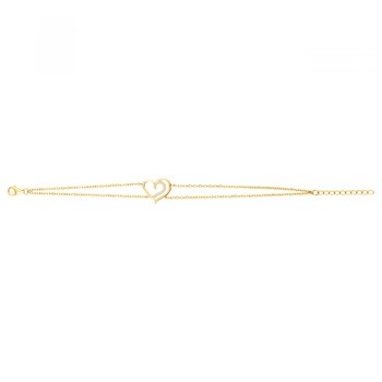 Bracelet souple en Plaqué Or avec oxyde de zirconium blanc