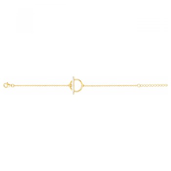 Bracelet souple en Plaqué Or avec oxyde de zirconium blanc