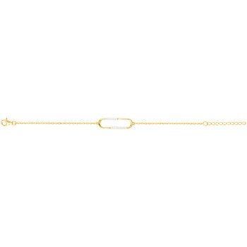 Bracelet souple en Plaqué Or avec oxyde de zirconium blanc