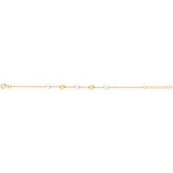 Bracelet souple en Plaqué Or avec oxyde de zirconium blanc