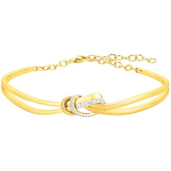 Bracelet en Plaqué Or avec oxyde de zirconium blanc