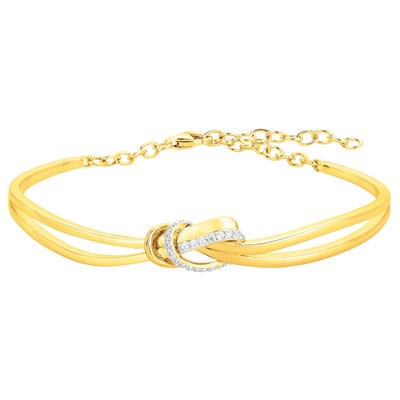 Bracelet en plaqué or, oxydes de zirconium : Longueur - 60 Femme