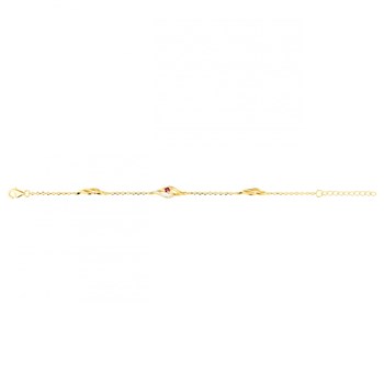 Bracelet en Plaqué Or avec oxyde de zirconium rouge rubis