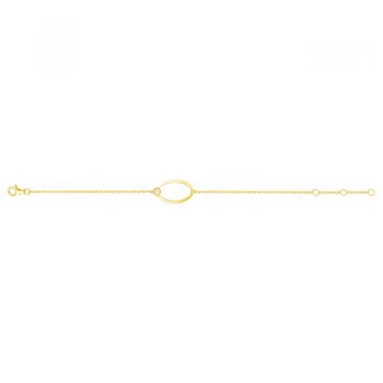 Bracelet en Plaqué Or avec oxyde de zirconium blanc