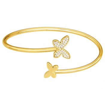 Bracelet en Plaqué Or avec oxyde de zirconium blanc