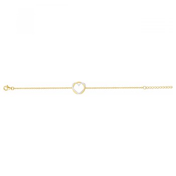 Bracelet en Plaqué Or avec oxyde de zirconium blanc