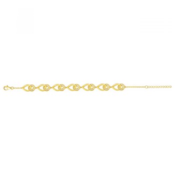 Bracelet en Plaqué Or avec oxyde de zirconium blanc