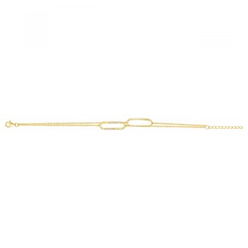 Bracelet en Plaqué Or avec oxyde de zirconium blanc