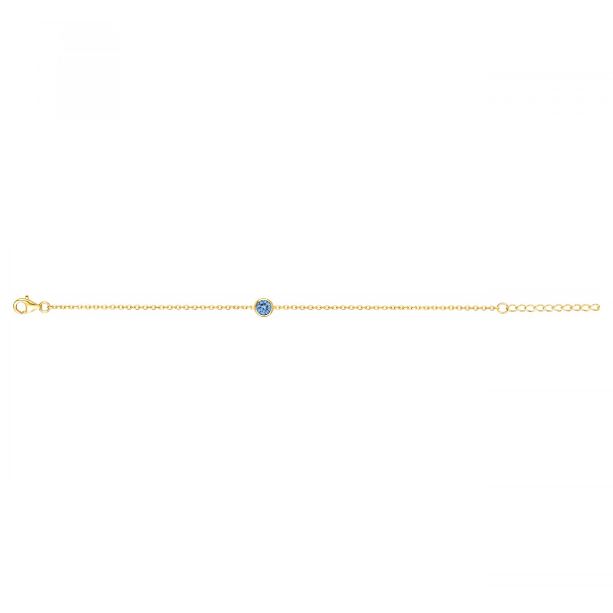 Bracelet en Plaqué Or avec oxyde de zirconium bleu topaze