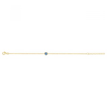 Gold-plated bracelet with topaz blue zirconium oxide