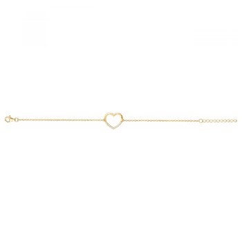 Bracelet en Plaqué Or avec oxyde de zirconium blanc