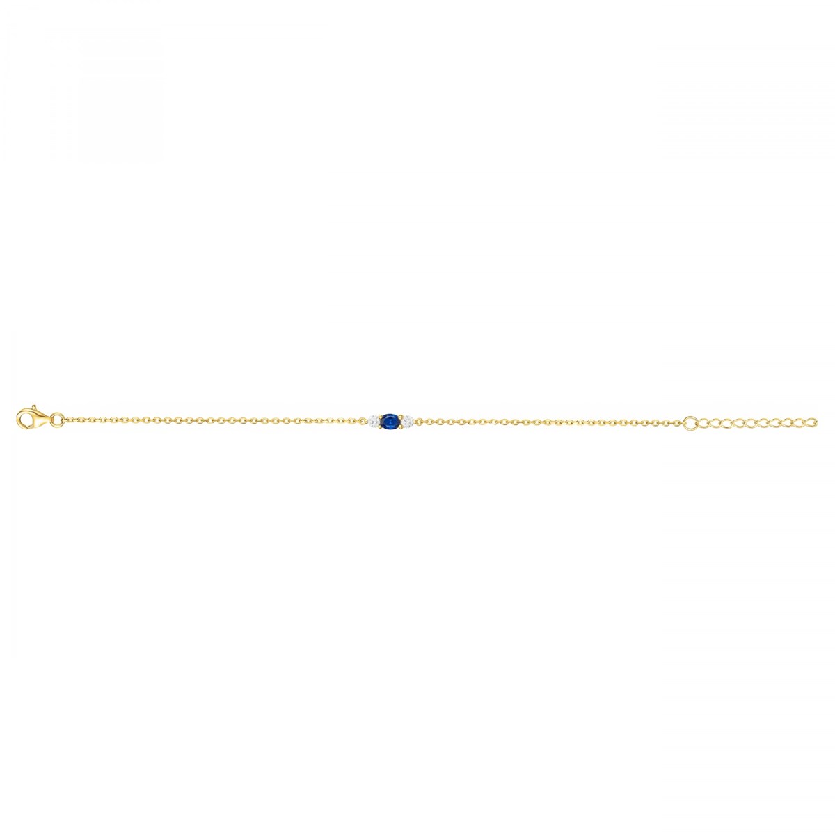 Bracelet en Plaqué Or avec oxyde de zirconium bleu saphir