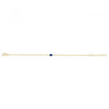 Bracelet en Plaqué Or avec oxyde de zirconium bleu saphir