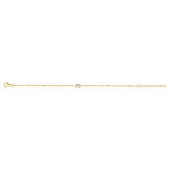 Bracelet souple mono-motif en Plaqué Or avec oxyde de zirconium blanc