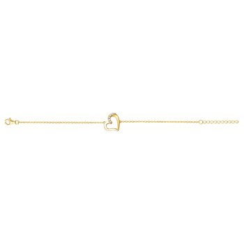 Bracelet souple mono-motif en Plaqué Or avec oxyde de zirconium blanc