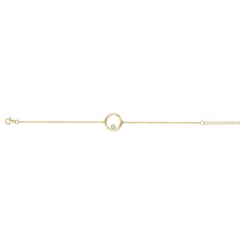 Bracelet souple mono-motif en Plaqué Or avec oxyde de zirconium blanc