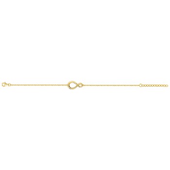 Bracelet souple mono-motif en Plaqué Or avec oxyde de zirconium blanc