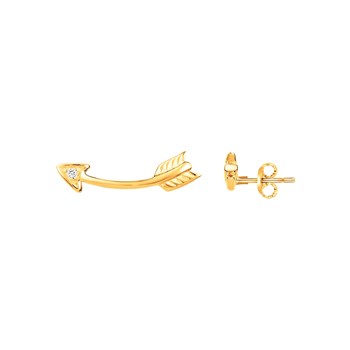 Boucles d'oreilles clous en Plaqué Or avec oxyde de zirconium blanc