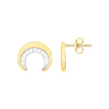 Boucles d'oreilles clous en Plaqué Or avec oxyde de zirconium blanc