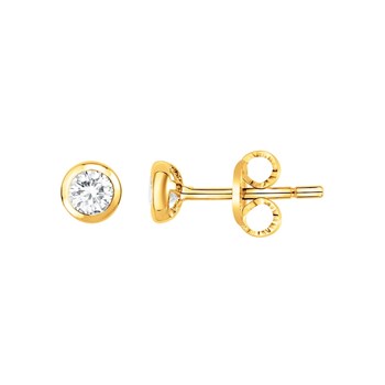 Boucles d'oreilles clous en Plaqué Or avec oxyde de zirconium blanc