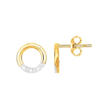 Boucles d'oreilles clous en Plaqué Or avec oxyde de zirconium blanc