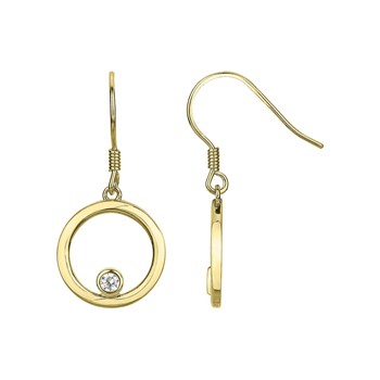 Boucles d'oreilles pendantes en Plaqué Or avec oxyde de zirconium blanc