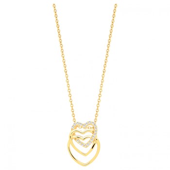 Collier en Plaqué Or avec oxyde de zirconium blanc