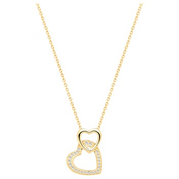 Collier en Plaqué Or avec oxyde de zirconium blanc