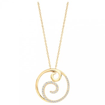 Collier en Plaqué Or avec oxyde de zirconium blanc