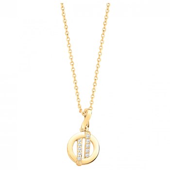 Collier en Plaqué Or avec oxyde de zirconium blanc