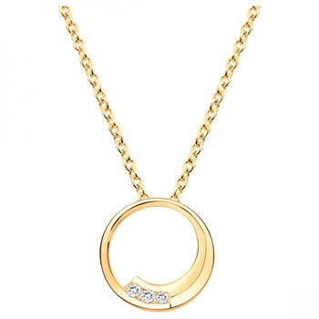 Collier en Plaqué Or avec oxyde de zirconium blanc