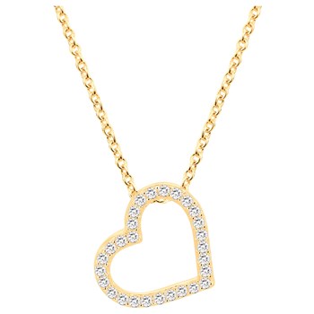Collier en Plaqué Or avec oxyde de zirconium blanc