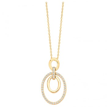 Collier en Plaqué Or avec oxyde de zirconium blanc