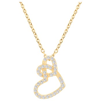 Collier en Plaqué Or avec oxyde de zirconium blanc