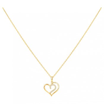 Collier en Plaqué Or avec oxyde de zirconium blanc