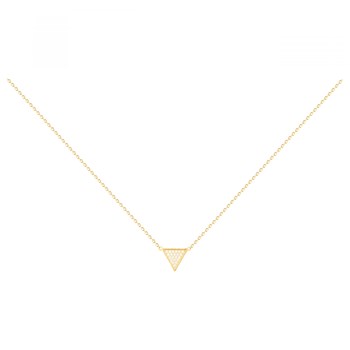 Collier en Plaqué Or avec oxyde de zirconium blanc